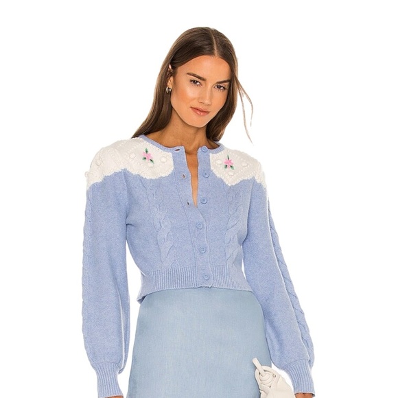 Alice McCall Sweaters - ALICE MCCALL POWDER BLUE DAY BY DAY CARDIGAN  XS